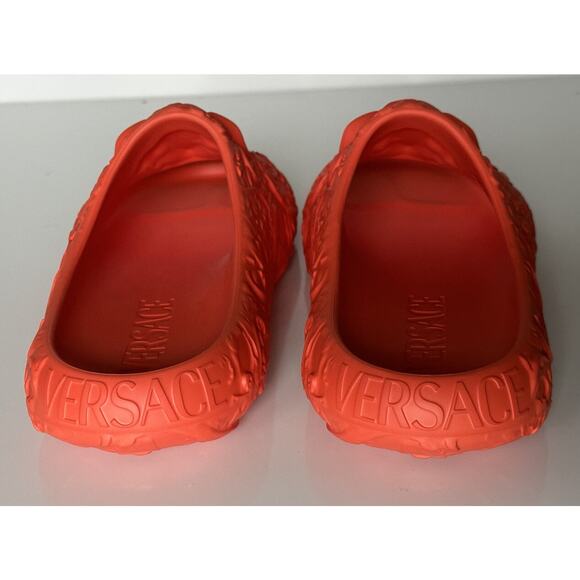 NIB $525 Versace Medusa Head Slides Pool Sandals Orange 13 US (46) 1005746 IT - Picture 7 of 14